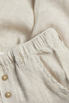 Baby beige linen drawstring trousers