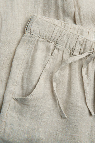 Kids beige linen drawstring trousers