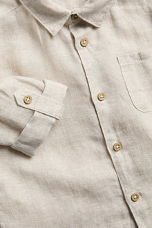 Kids beige linen shirt with collar