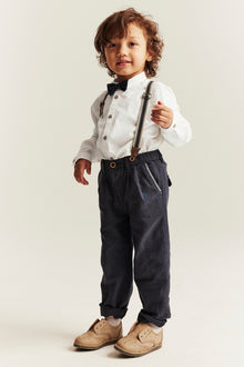 Kids white shirt with collar and bow tie