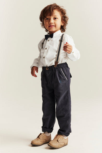 Kids white shirt with collar and bow tie