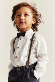 Kids white shirt with collar and bow tie
