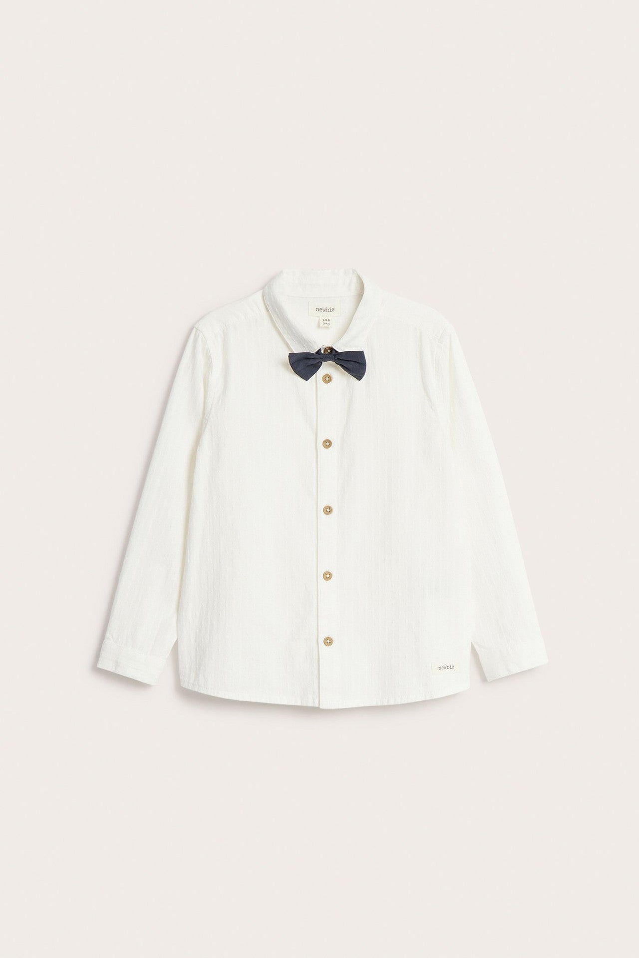Kids white shirt with collar and bow tie