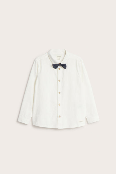 Kids white shirt with collar and bow tie