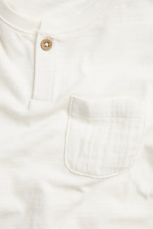 Baby & kids’ white T-shirt in slub jersey with pocket