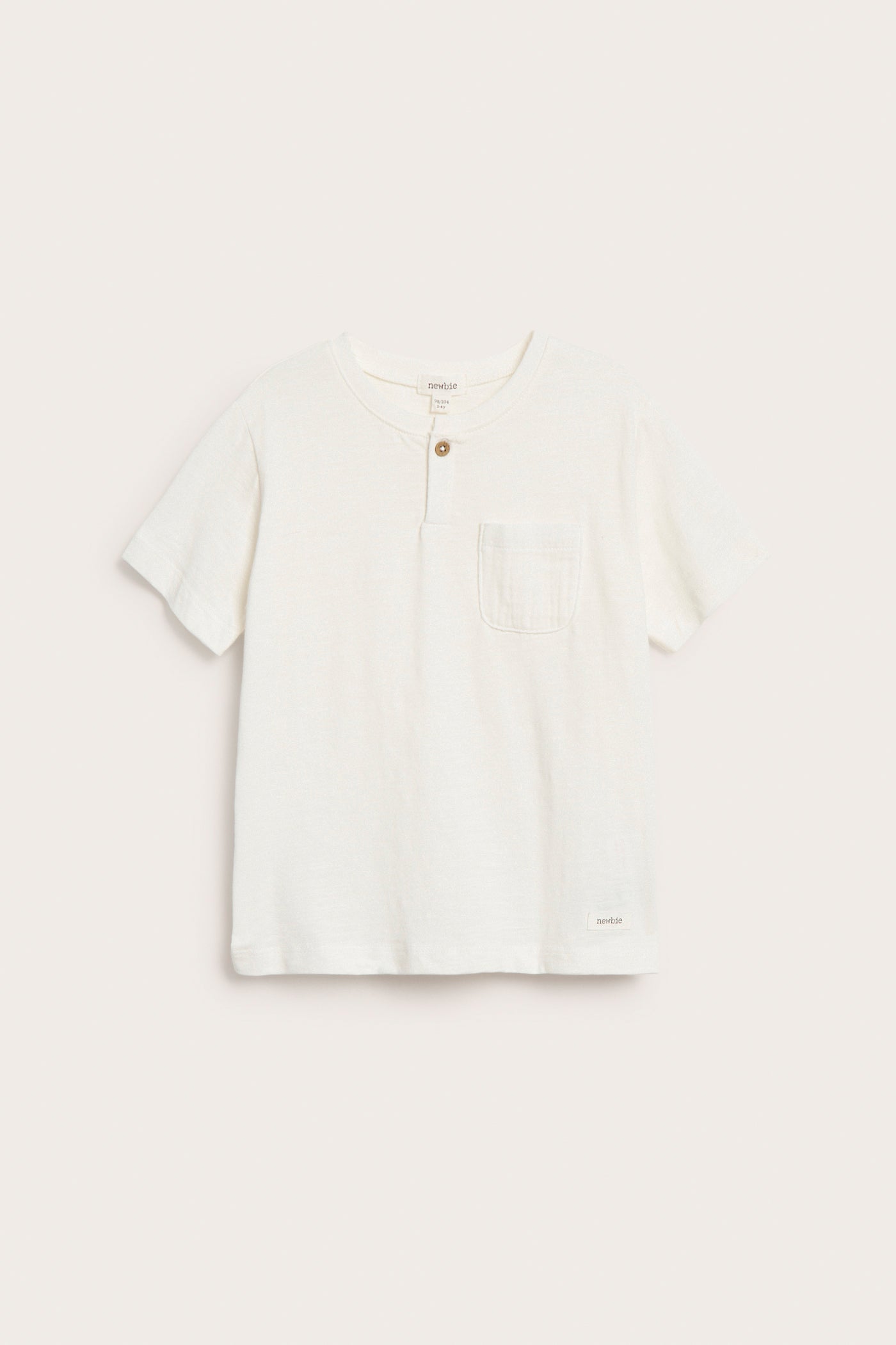 Baby & kids’ white T-shirt in slub jersey with pocket