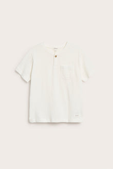Baby & kids’ white T-shirt in slub jersey with pocket