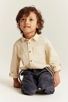Kids yellow woven shirt with collar