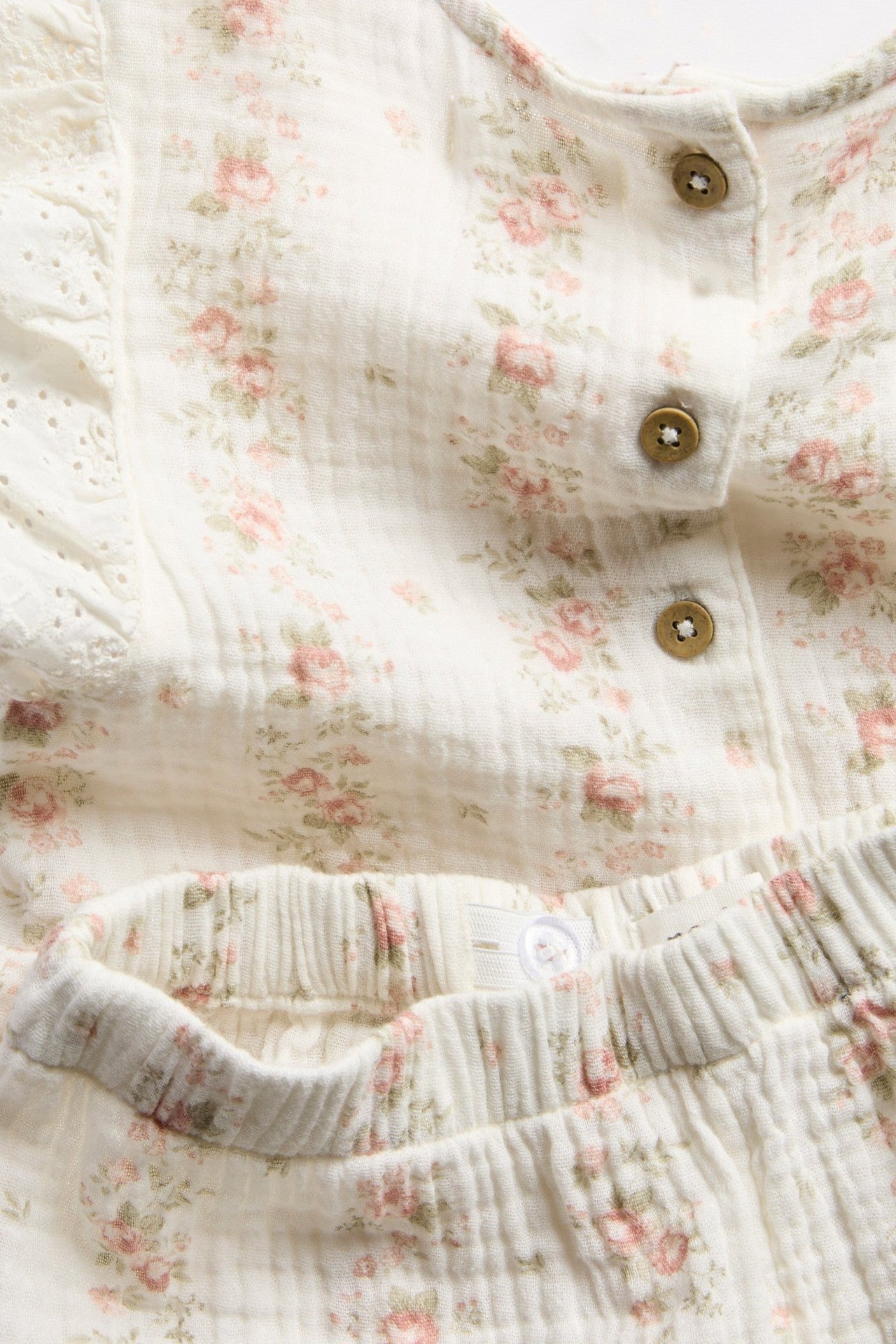 Kids 2-piece floral muslin set