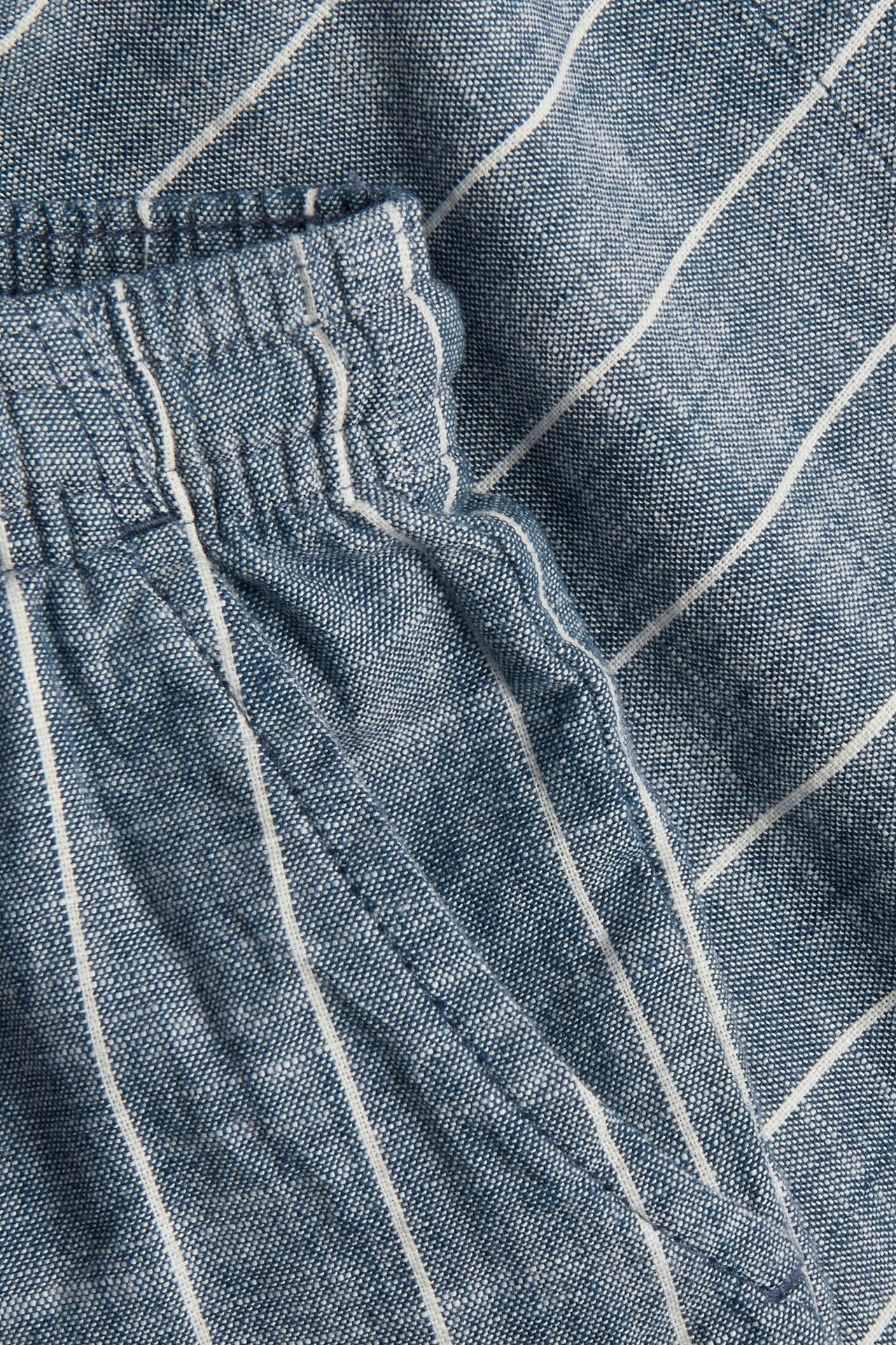 Kids blue striped woven shorts