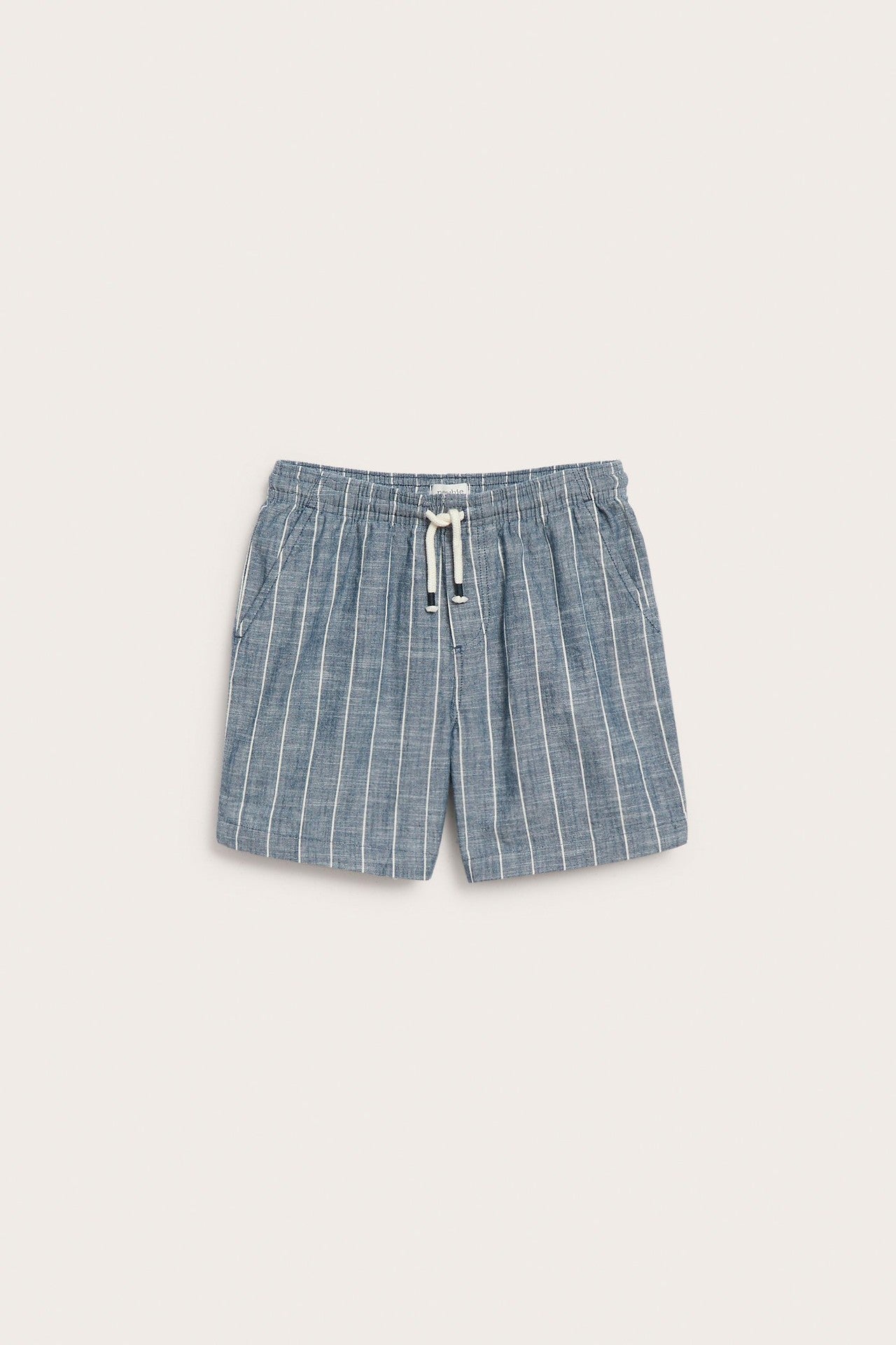 Kids blue striped woven shorts