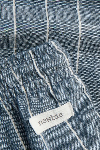 Kids blue striped drawstring trousers