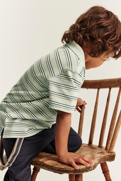 Baby & kids green striped polo shirt
