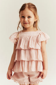 Kids woven blouse with frills