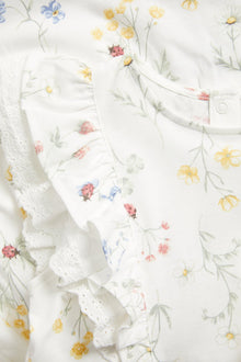 Kids white floral jersey dress
