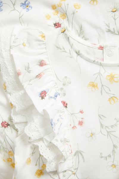 Kids white floral jersey dress