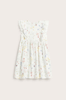 Kids white floral jersey dress