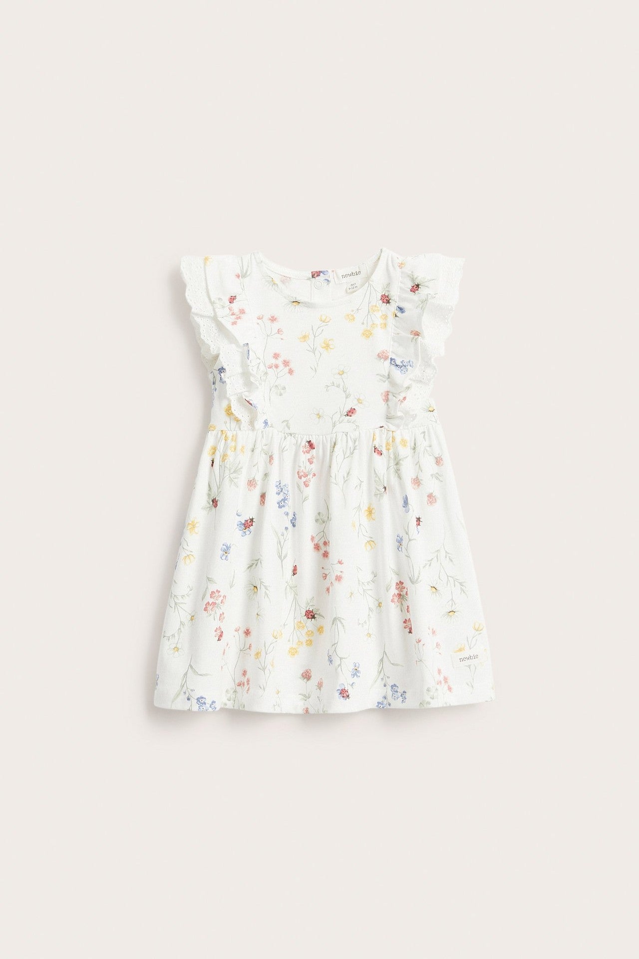 Baby white jersey dress with frill