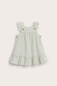 Baby green gingham dress with frills