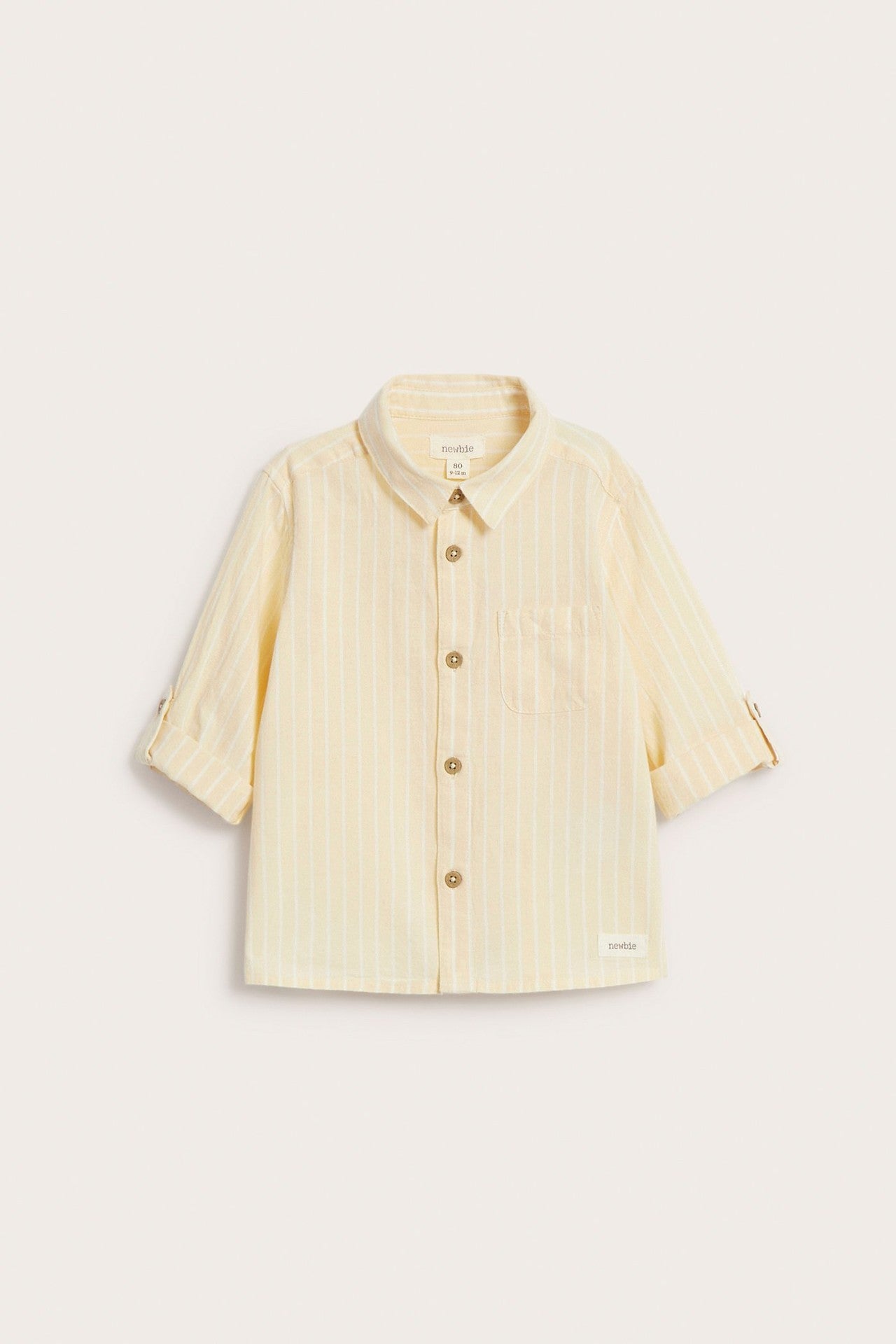 Baby yellow woven shirt with collar