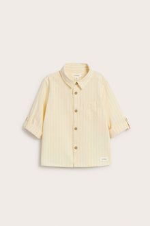 Baby yellow woven shirt with collar