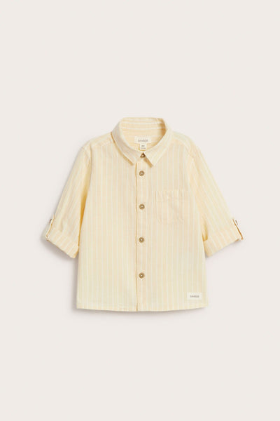 Baby yellow woven shirt with collar