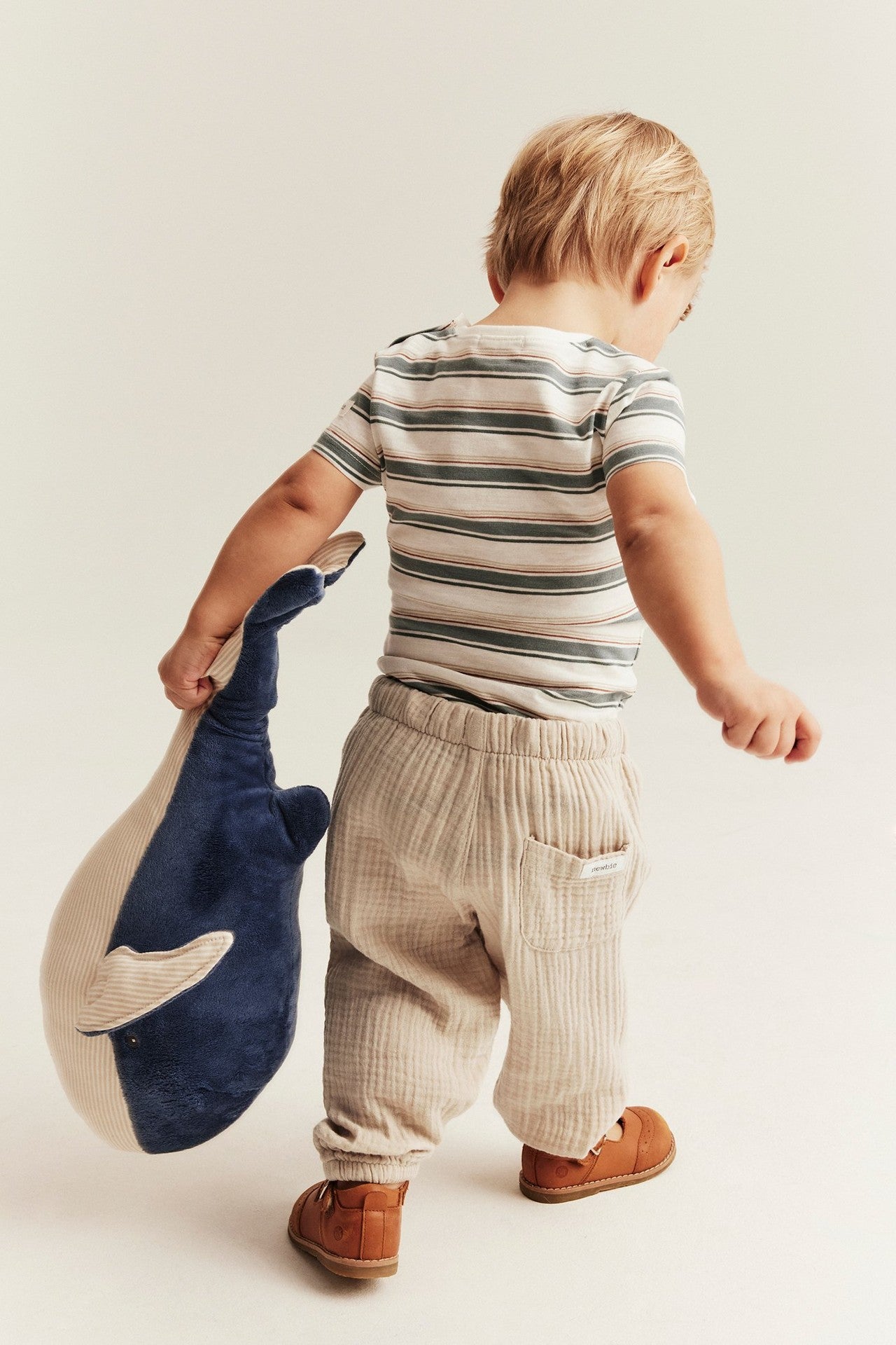 Baby beige woven muslin pants