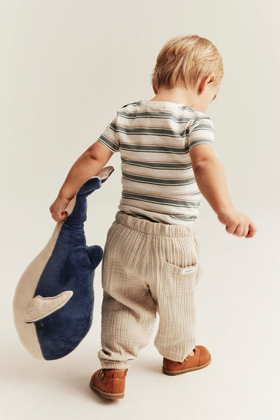 Baby beige woven muslin pants