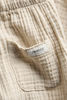 Baby beige woven muslin pants
