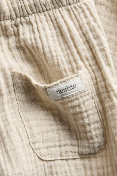 Baby beige woven muslin pants