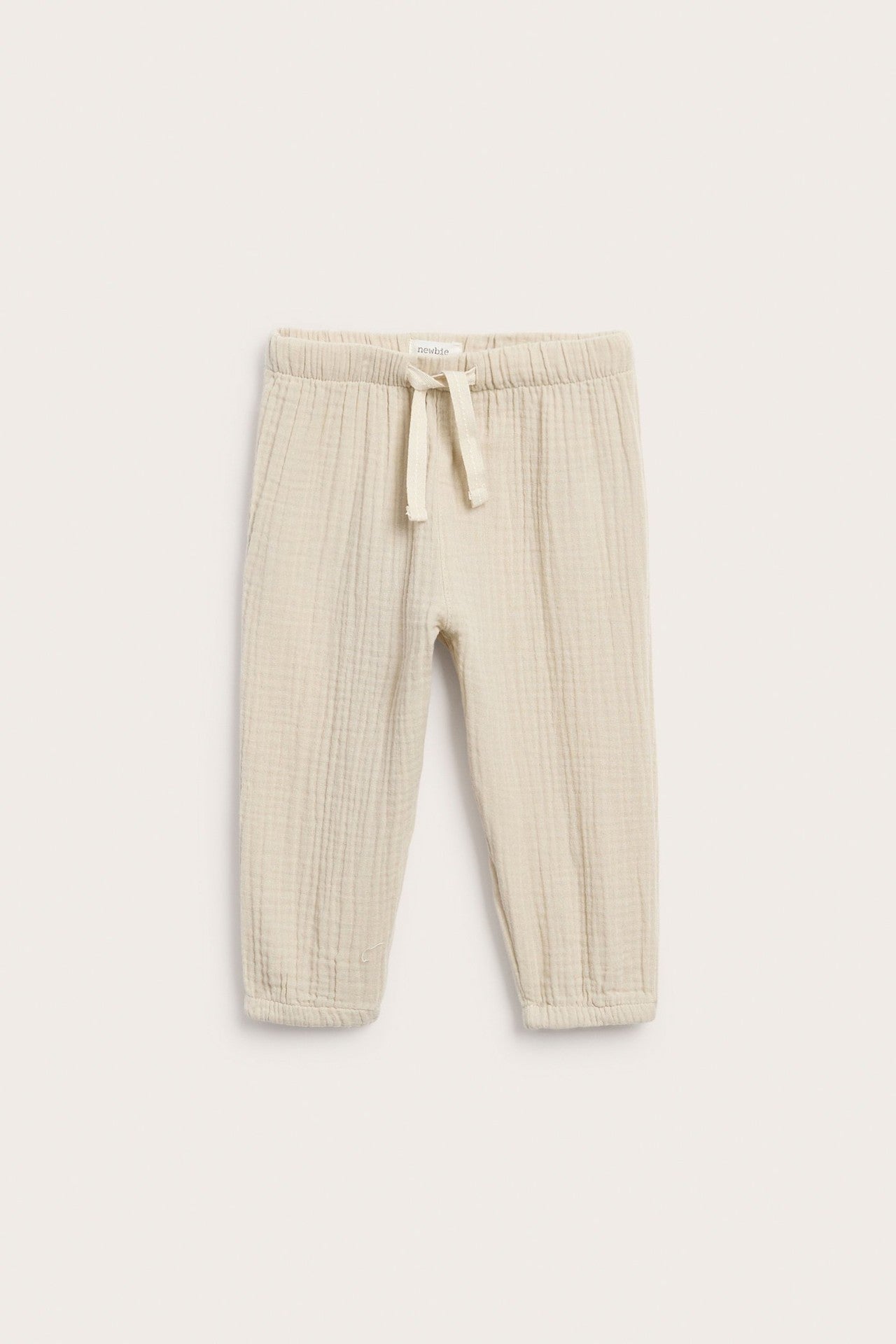 Baby beige woven muslin pants