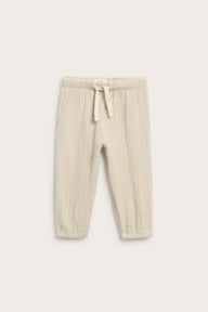 Baby beige woven muslin pants
