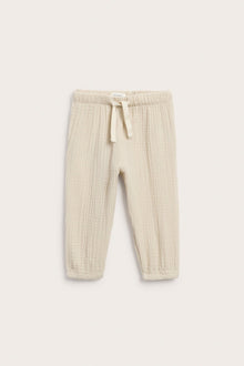 Baby beige woven muslin pants