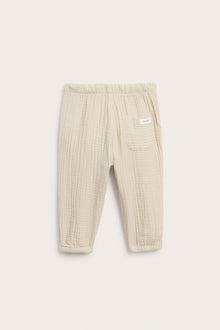 Baby beige woven muslin pants