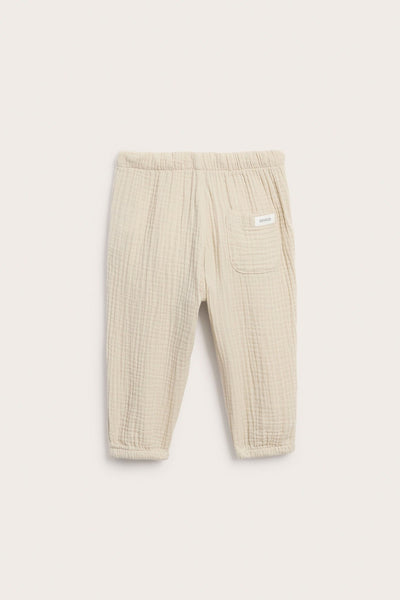 Baby beige woven muslin pants