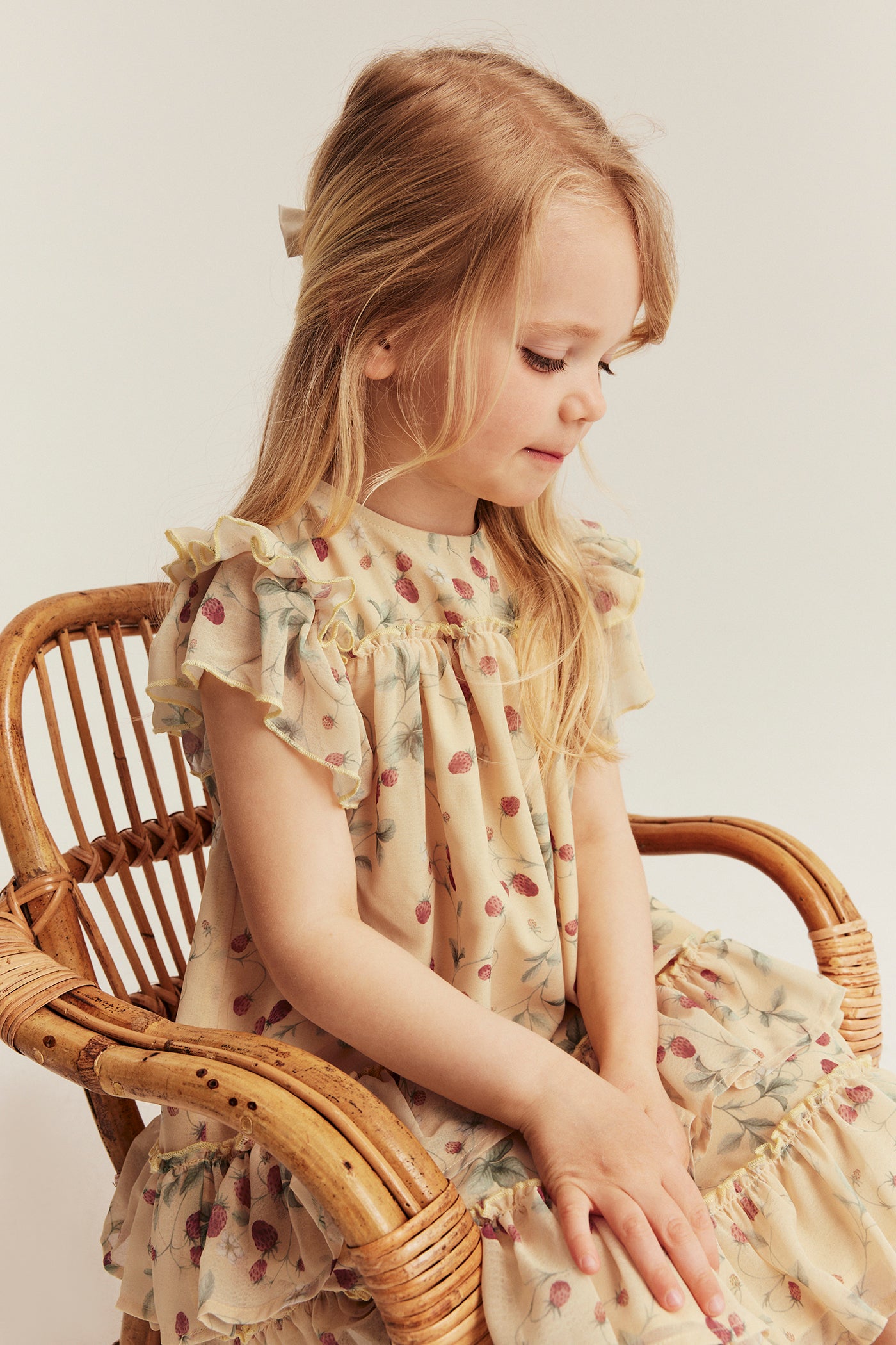 Kids wild strawberry chiffon dress