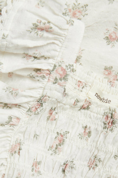 Kids floral jumpsuit with frills