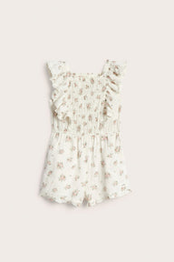 Kids floral jumpsuit with frills