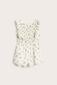 Kids floral jumpsuit with frills