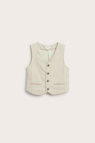 Baby & Kids beige woven vest with pockets