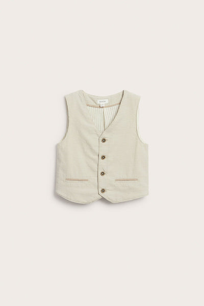 Baby & Kids beige woven vest with pockets