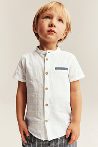 Kids white short-sleeved shirt
