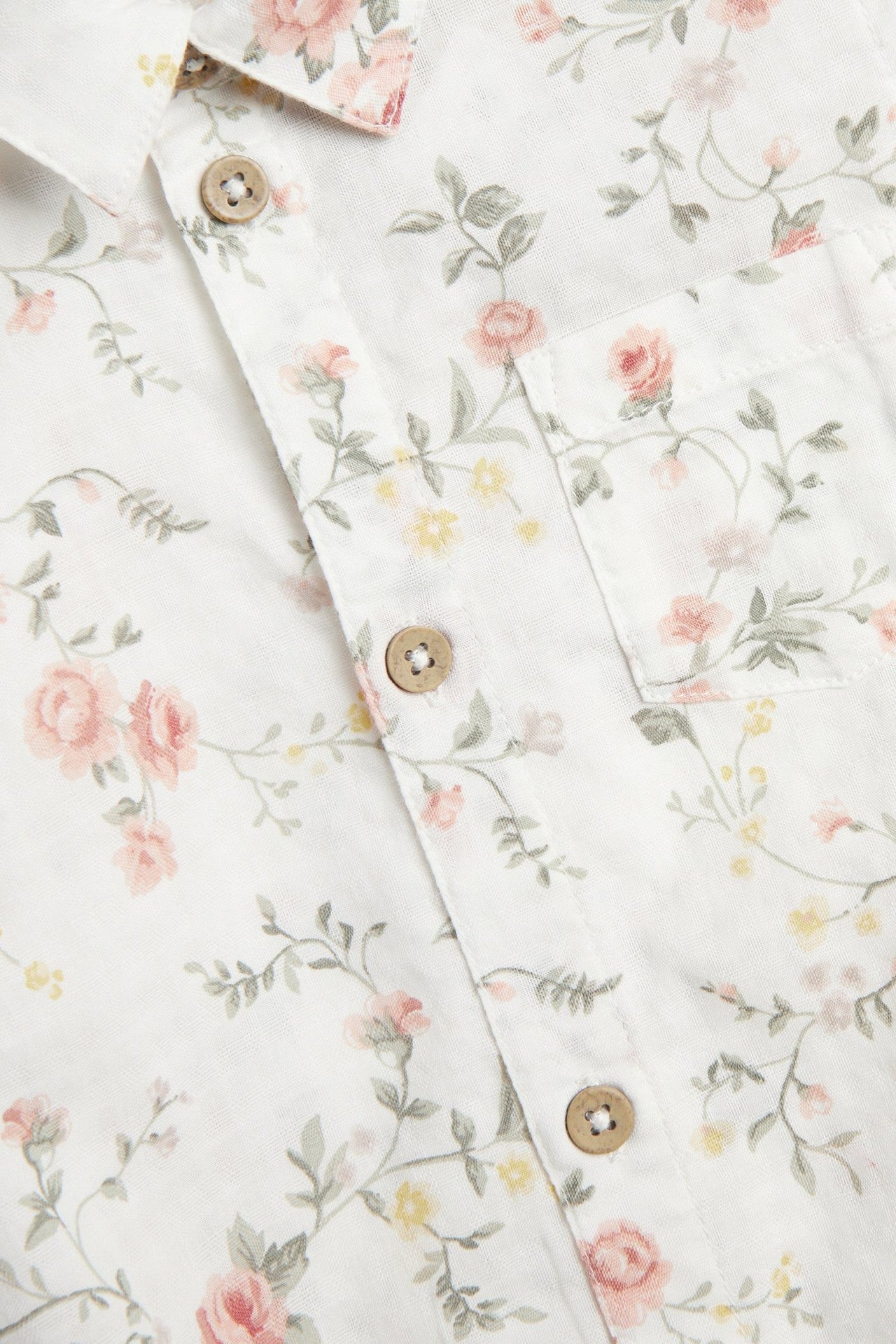 Baby white floral short-sleeve bodysuit