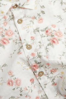 Kids white floral short sleeved shirt