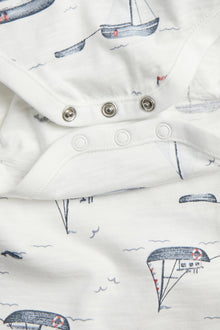 Baby bodysuit with sailing boats