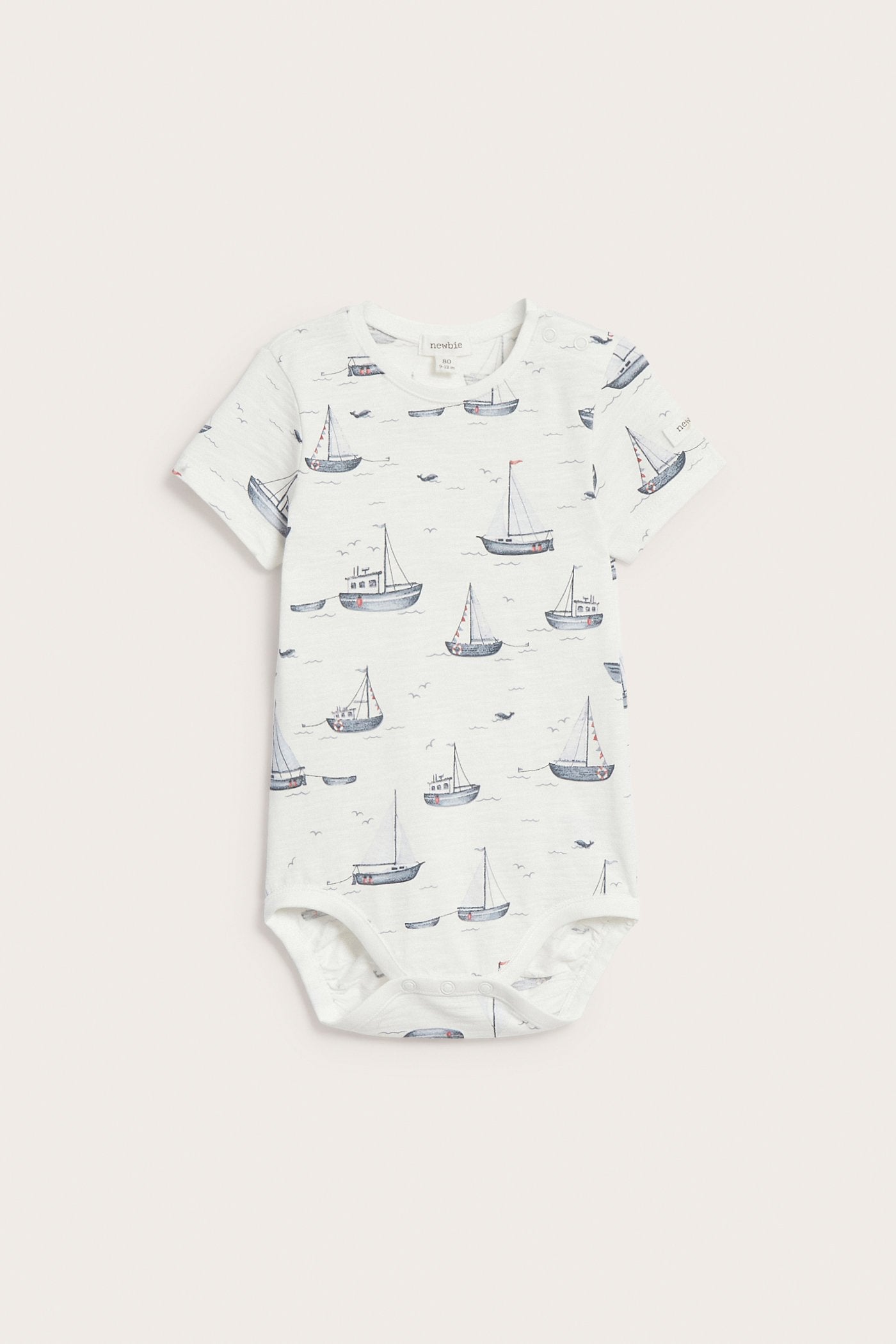 Baby bodysuit with sailing boats