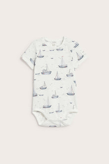 Baby bodysuit with sailing boats