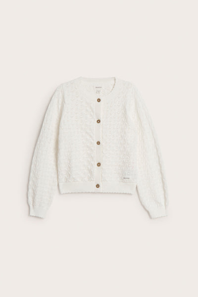 Baby & kids white pattern‑knitted cardigan