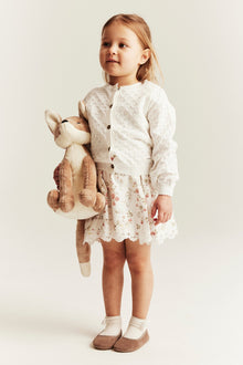 Baby & kids white pattern‑knitted cardigan