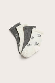 Baby grey raccoon socks 4pk